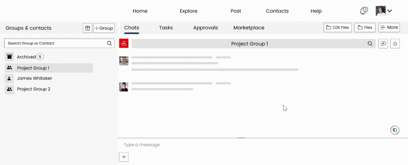Organise chat group conversations