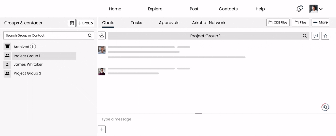Organise chat group conversations