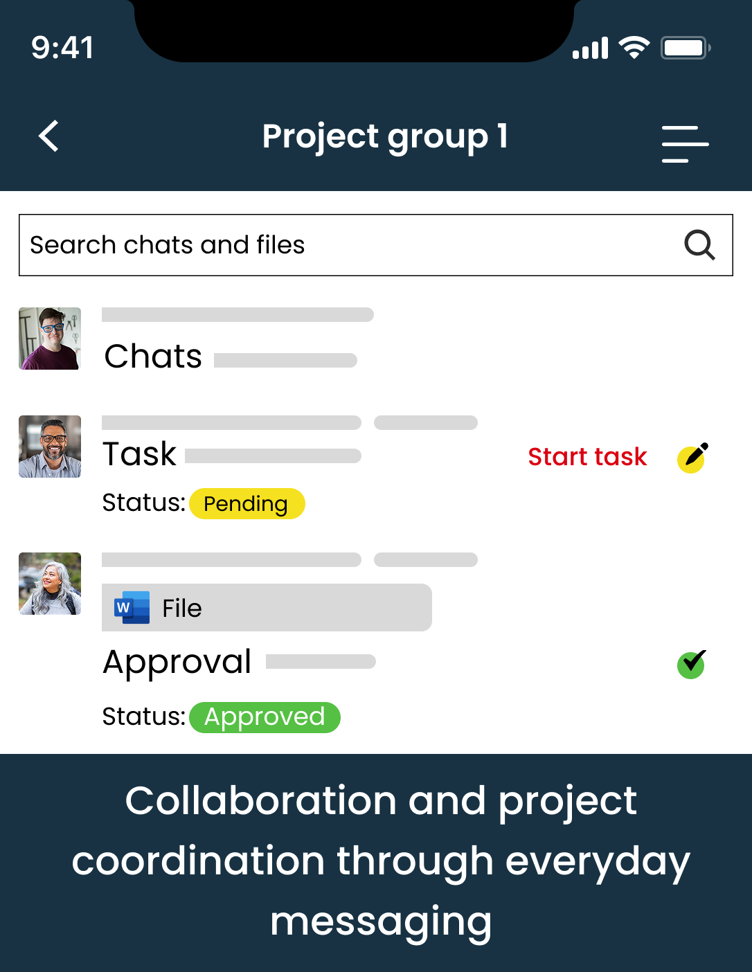 Collaboration and project coordination through everyday messaging